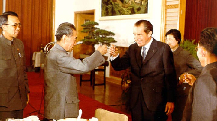 Batı ile Çin arasında bir yakınlaşma sağlanması için tasarlanan ilk girişimlerden biri 1970’lerde Başkan Richard Nixon tarafından başlatıldı. © Oliver Atkins
)