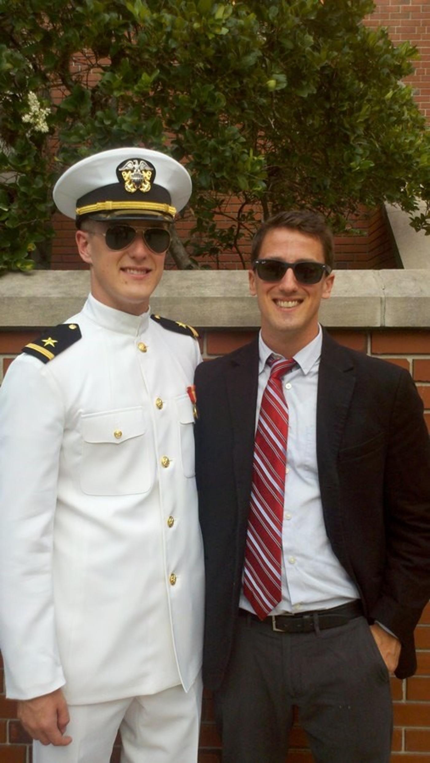 The author with then-Ensign Phillip Kunzig on his commissioning in 2012.
)