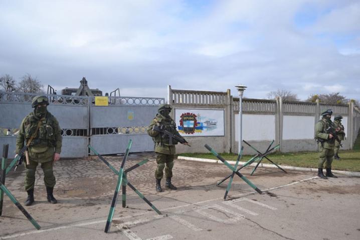 The appearance of unidentified soldiers (‘little green men’) in Crimea was a prelude to Russia's illegal annexation of Crimea on 18 March 2014, and its hybrid war in the Donbas, eastern Ukraine.
)