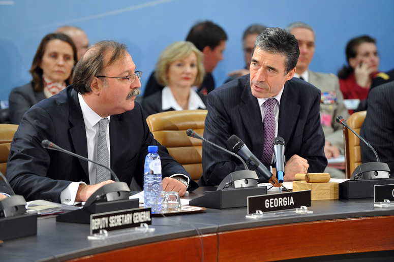 Left to right: Grigol Vashadze (Minister of Foreign Affairs of Georgia) with NATO Secretary General, Anders Fogh Rasmussen