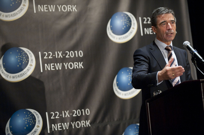NATO Secretary General Anders Fogh Rasmussen during his press conference following the meeting of the NATO-Russia Council at the level of Foreign Ministers.