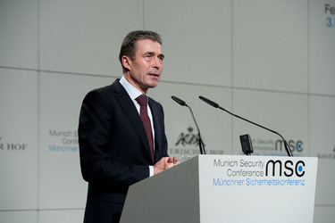 NATO Secretary General Anders Fogh Rasmussen addresses the 2012 Munich Security Conference