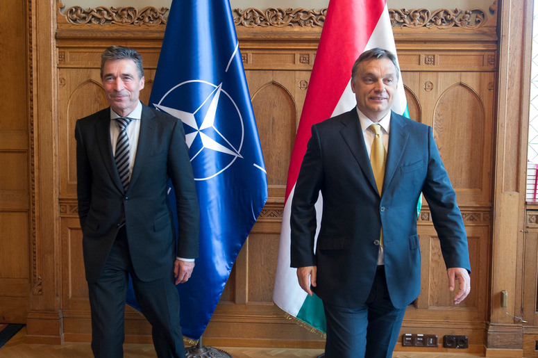 NATO Secretary General Anders Fogh Rasmussen and Hungarian Prime Minister Viktor Orban