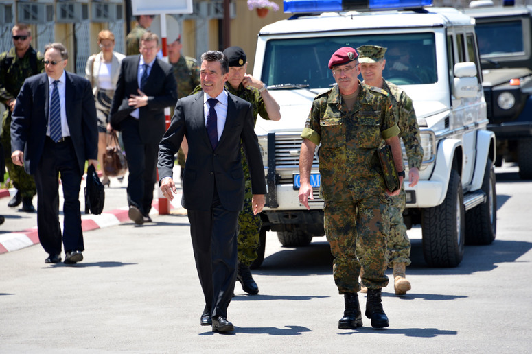 NATO Secretary General Anders Fogh Rasmussen and COMKFOR, Major General Volker Halbauer