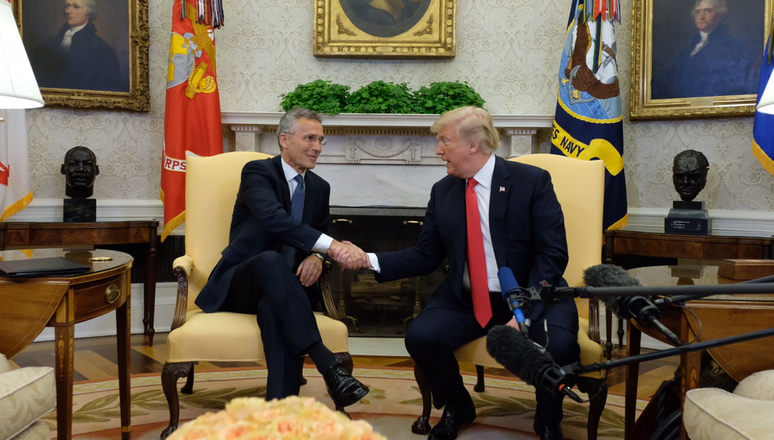 NATO Secretary General Jens Stoltenberg and the President of the United States of America, Donald Trump