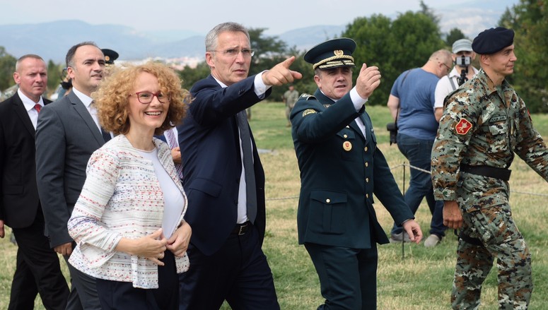 NATO Secretary General Jens Stoltenberg visits the Ilinden barracks and witnesses a short exercise of the Special Operations Regiment