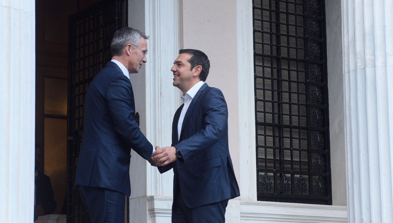 NATO Secretary General Jens Stoltenberg and Prime Minister of the Hellenic Republic, Alexis Tsipras.