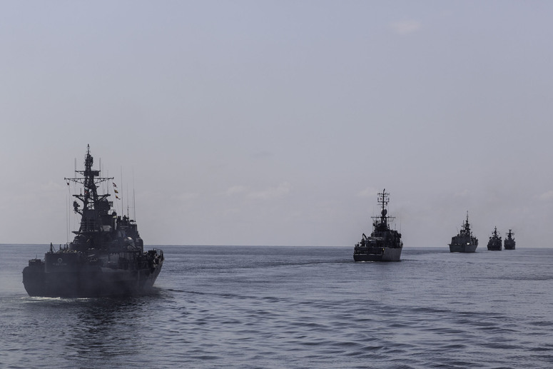 Participating ships in formation during exercise Breeze 19. The Bulgarian-led maritime exercise involving 12 NATO Allies and 27 ships, strengthened NATO's readiness in the Black Sea region. 