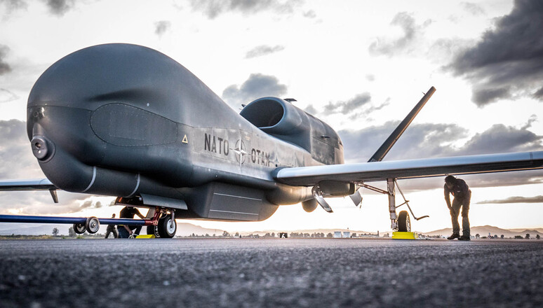 Naval Air Station Sigonella, Italy - NATO's first RQ-4D has arrived in Europe.