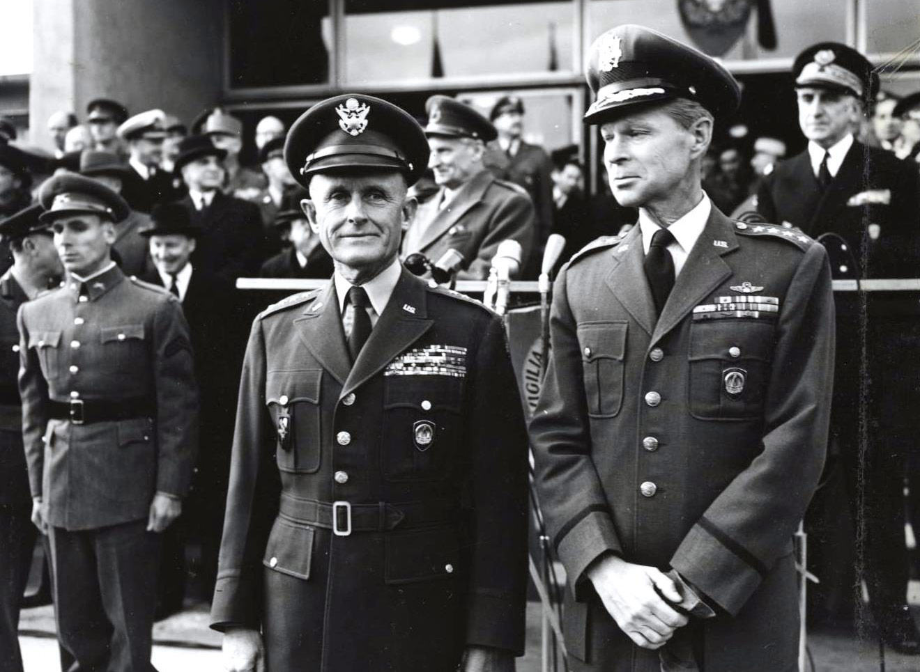 Gruenther with General Norstad at the change-of-command ceremony
