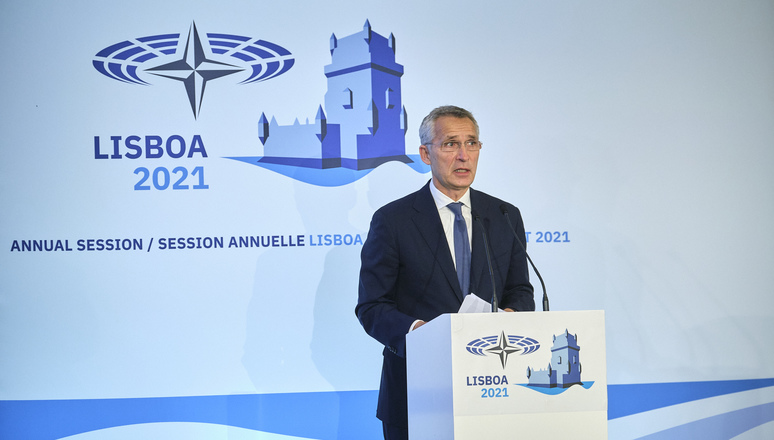 NATO Secretary General Jens Stoltenberg addresses the 67th Annual Session of the NATO Parliamentary Assembly