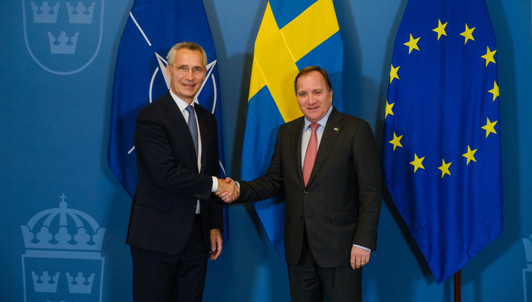 NATO Secretary General Jens Stoltenberg meets with the Prime Minister of Sweden, Stefan Lofven