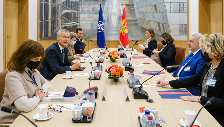 The Prime Minister of Montenegro, Zdravko Krivokapić visits NATO and meets with NATO Secretary General Jens Stoltenberg