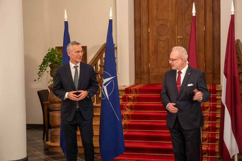 NATO Secretary General Jens Stoltenberg meets with the President of Latvia, Egils Levits