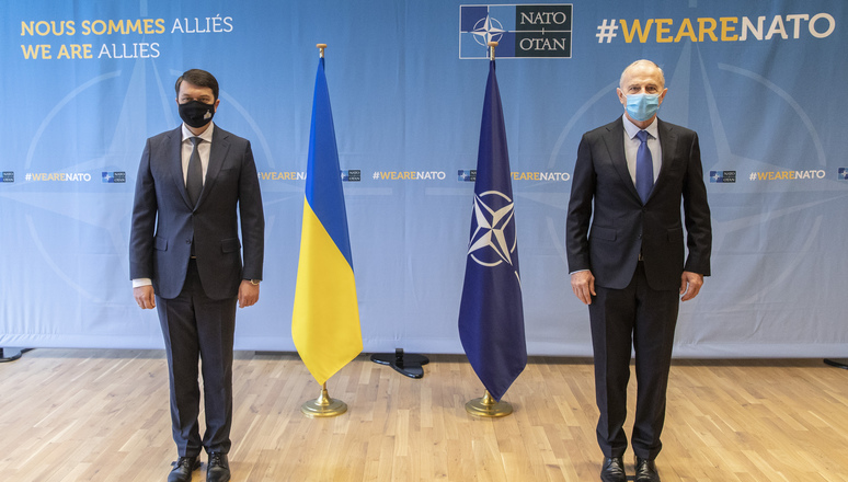 NATO Deputy Secretary General Mircea Geoană meets with Dmytro Razumkov, Speaker of the Verkhovna Rada of Ukraine