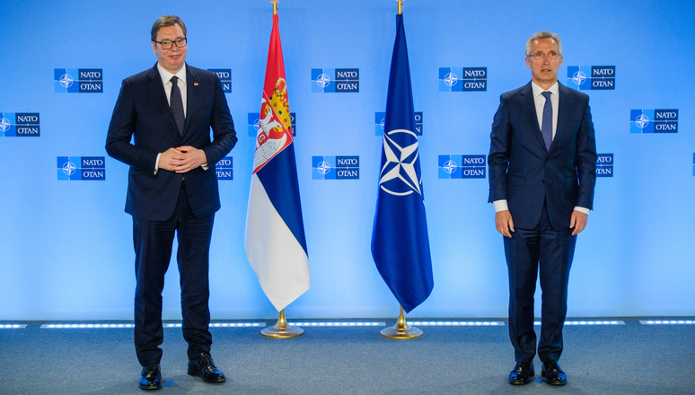 NATO Secretary General Jens Stoltenberg and the President of the Republic of Serbia, Aleksandar Vučić