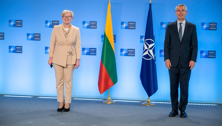 The Prime Minister of the Republic of Lithuania,  Ingrida Šimonytė visits NATO and meets with NATO Secretary General Jens Stoltenberg