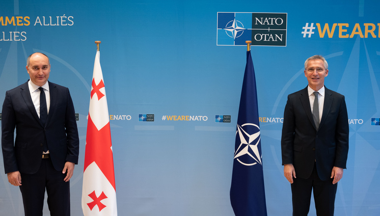 The Minister of Defence of Georgia, Juansher Burchuladze visits NATO and meets with NATO Secretary General Jens Stoltenberg.