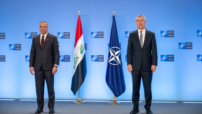 The Prime Minister of the Republic of Iraq, Mustafa Al-Kadhimi visits NATO and meets with NATO Secretary General Jens Stoltenberg.