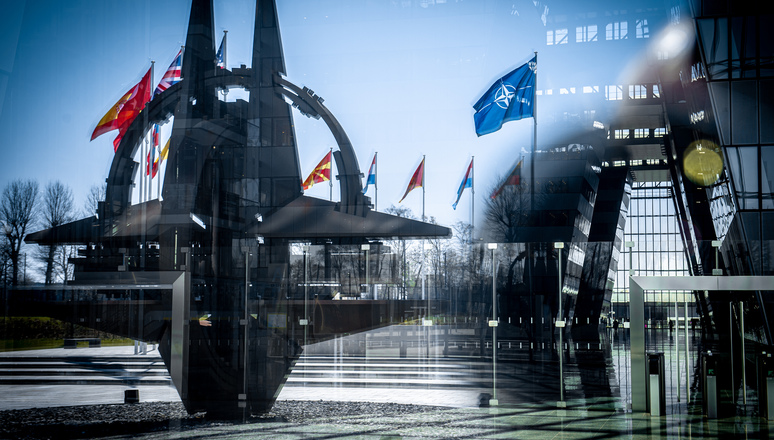 NATO sculpture  - NATO star - NATO flag