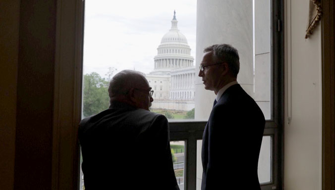 NATO Secretary General Jens Stoltenberg meets with members of the U.S. Congress, including Gerry Connolly, President of the NATO Parliamentary Assembly