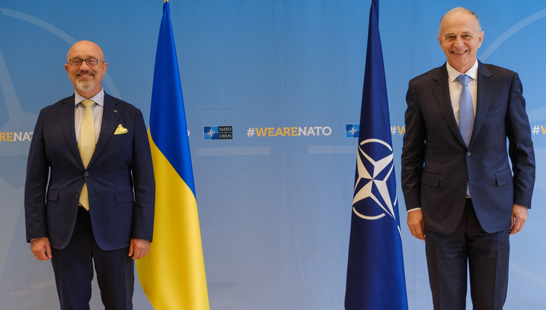 NATO Deputy Secretary General, Mircea Geoană and Oleksii Reznikov, Deputy Prime Minister of Ukraine and Minister for Reintegration of the Temporarily Occupied Territories of Ukraine