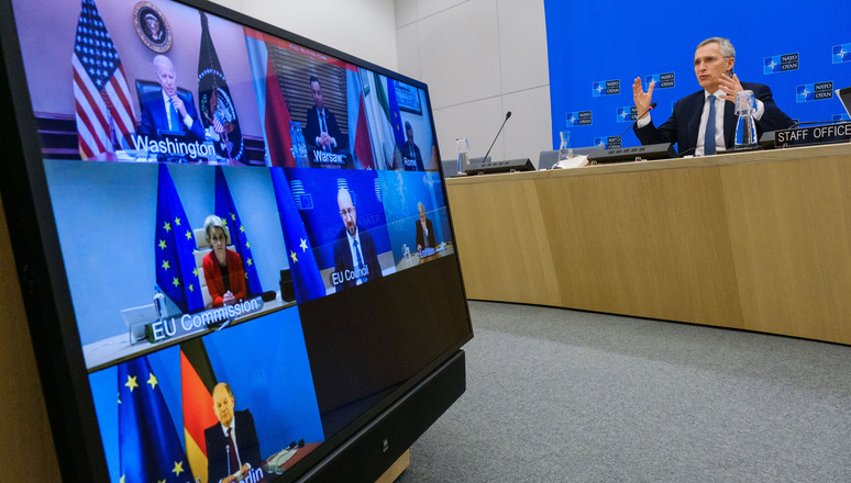 NATO Secretary General Jens Stoltenberg, the President of the United States Joe Biden, British Prime Minister Boris Johnson, French President Emmanuel Macron, German Chancellor Olaf Scholz, Polish President Andrzej Duda, President of the European Council Charles Michel and the President of the European Commission Ursula von der Leyen.