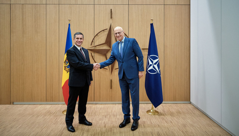 The Minister of Defence of the Republic of Moldova, Anatolie Nosatîi visits NATO and meets with NATO Deputy Secretary General Mircea Geoană