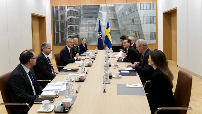 The Prime Minister of Sweden, Ulf Kristersson visits NATO and meets with NATO Secretary General Jens StoltenbergPress conference with NATO Secretary General Jens Stoltenberg and the Prime Minister of Sweden, Ulf Kristersson