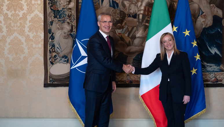 NATO Secretary General Jens Stoltenberg meets with the Prime Minister of Italy, Giorgia Meloni