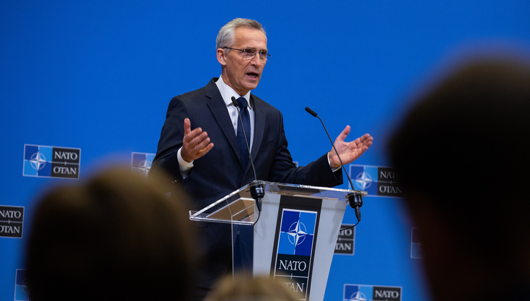 NATO Allies - NATO Secretary General Jens Stoltenberg speaks to the press following a meeting of the North Atlantic Council to address the explosion in Eastern Poland.