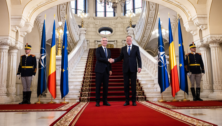 NATO Secretary General Jens Stoltenberg meets with the President of Romania, Klaus Iohannis