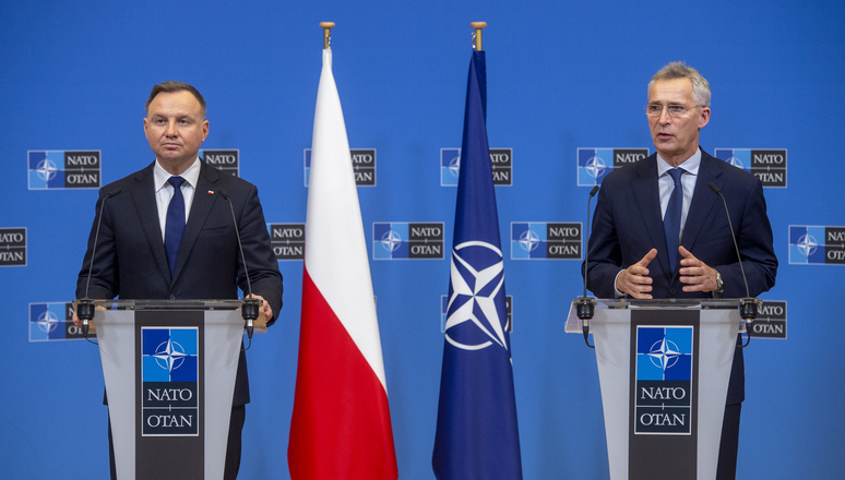 NATO Secretary General Jens Stoltenberg meets with the Andrzej Duda, President of Poland at NATO Headquarters