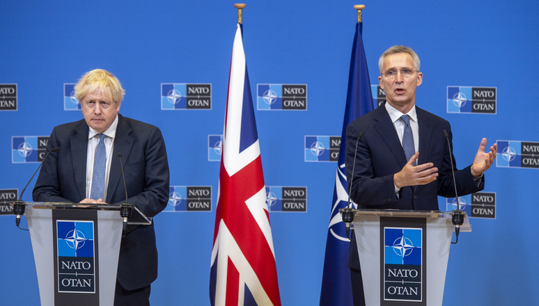 Press conference with NATO Secretary General Jens Stoltenberg and the Prime Minister of the United Kingdom, Boris Johnson