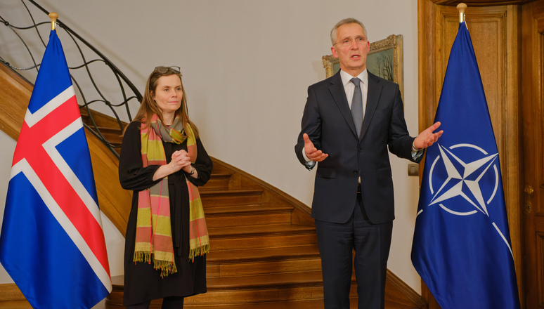 NATO Secretary General Jens Stoltenberg and the Prime Minister of Iceland Katrín Jakobsdóttir