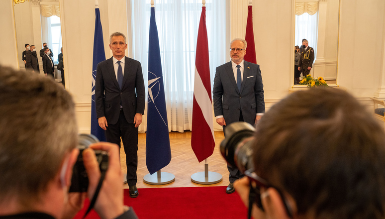 NATO Secretary General Jens Stoltenberg meets with the President of Latvia, Egils Levits