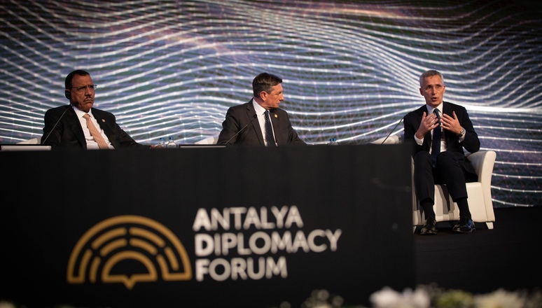 Remarks by NATO Secretary General Jens Stoltenberg at the Antalya Diplomacy Forum with the President of Slovenia, Borut Pahor, President of the Republic of Niger, Mohamed Bazoum and the Prime Minister of Ukraine, Denys Shmyhal