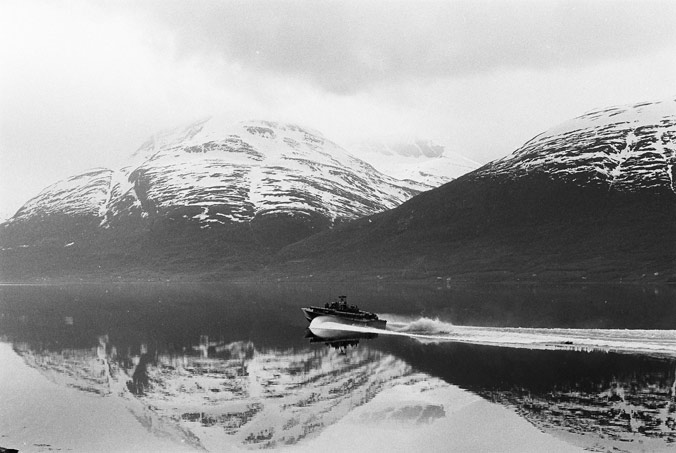 Boat on mirror lake during Northern Express