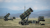 Dutch soldier gets the Patriot surface-to-air missile systems ready in Sliač Air Base, Slovakia.