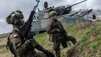 NATO multinational battlegroup Romania practise gunnery
