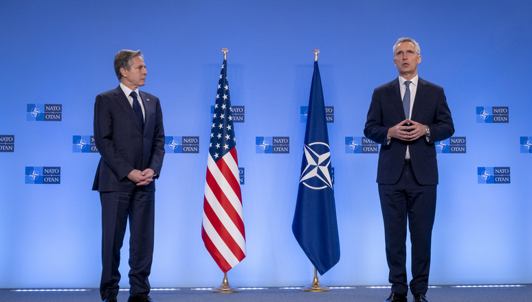 Short remarks by NATO Secretary General Jens Stoltenberg and the US Secretary of State, Antony J. Blinken at the start of the meetings of NATO Ministers of Foreign Affairs