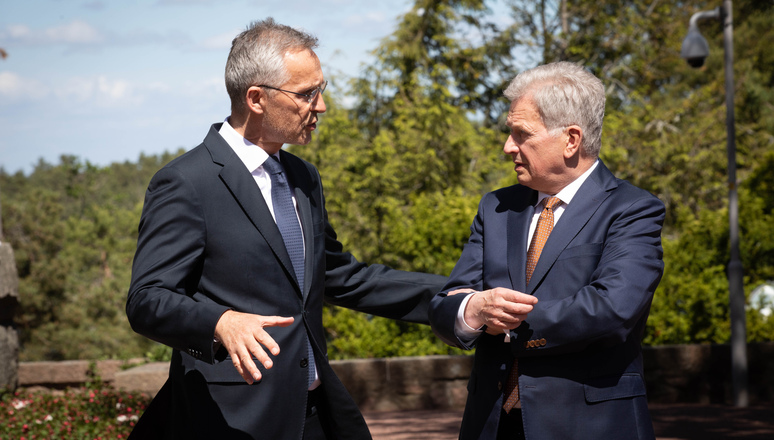 NATO Secretary General Jens Stoltenberg meets with the President of Finland, Sauli Niinistö