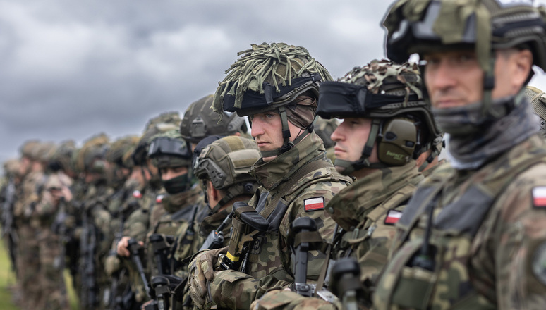 Polish soldiers from the NATO Response Force (NRF) stand ready to begin a live-fire exercise alongside French and Romanian troops at the NATO multinational battlegroup in Romania. The NRF was enhanced under the Readiness Action Plan.