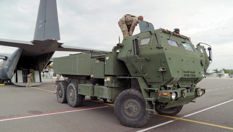 US High Mobility Artillery Rocket Systems (HIMARS) M142 deployed to Latvia as part of exercise Silver Arrow 2022 to demonstrate their ability to deploy rapidly in the defence of the Alliance.
