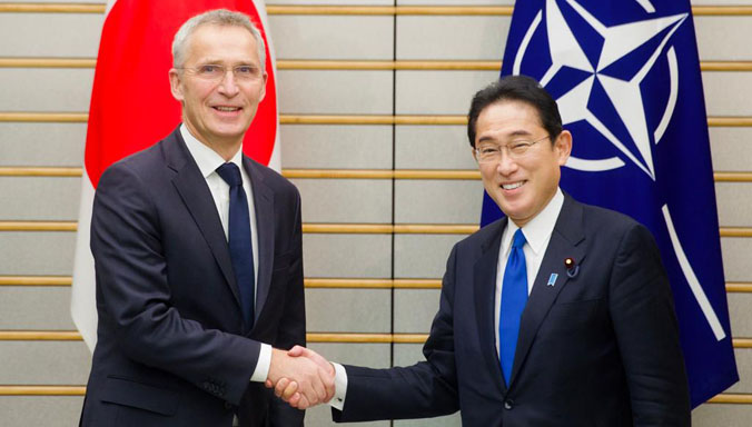 NATO Secretary General Jens Stoltenberg meets the Prime Minister of Japan Fumio Kishida