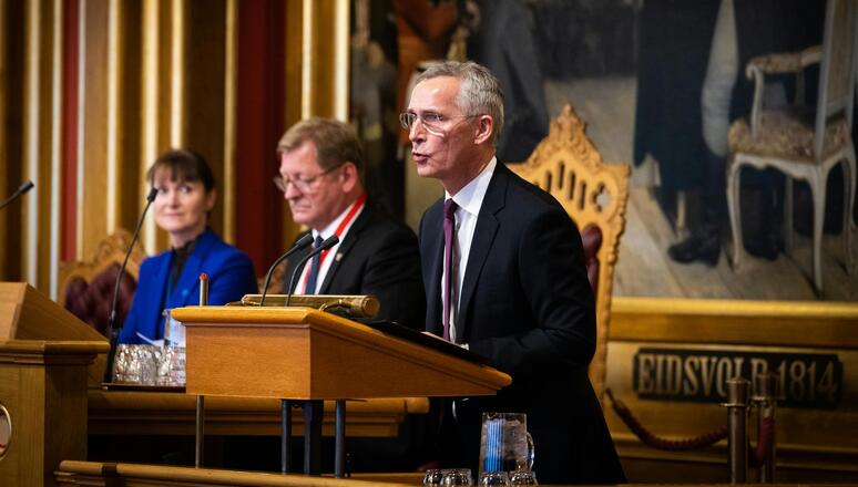 NATO Secretary General Jens Stoltenberg speaks at the Session of the Nordic Council