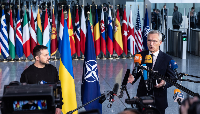 Doorstep statement by NATO Secretary General Jens Stoltenberg with Ukraine President Volodymyr Zelenskyy at the start of the meetings of NATO Ministers of Defence