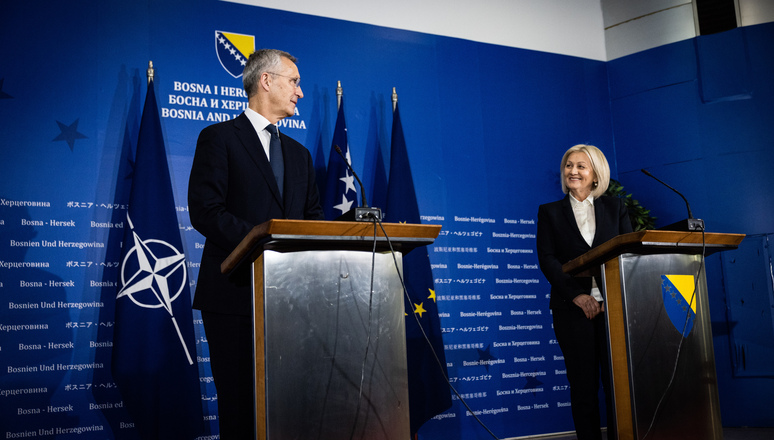 Joint press conference with NATO Secretary General Jens Stoltenberg and Borjana Krišto, Chairwoman of the Council of Ministers of Bosnia and Herzegovina