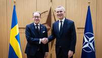 NATO Secretary General meets with Minister of Foreign Affairs of Sweden - Meeting of NATO Ministers of Foreign Affairs in Brussels 