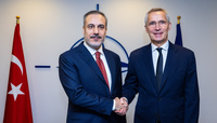 NATO Secretary General meets the Minister of Foreign Affairs of Türkiye - Meeting of NATO Ministers of Foreign Affairs in Brussels 